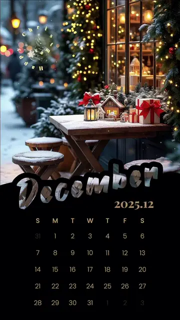 Превью шаблона «12月calendar(black)»